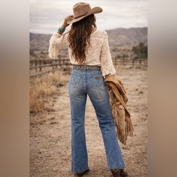 Vintage Wrangler Bootcut Jeans | Medium Wash | Size 27 Regular | Western Denim - Picture 1 of 12